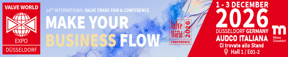 Valve World Expo Dusseldorf 2026 - Ci trovate allo stand E01-2 Hall1 - Audco Italiana