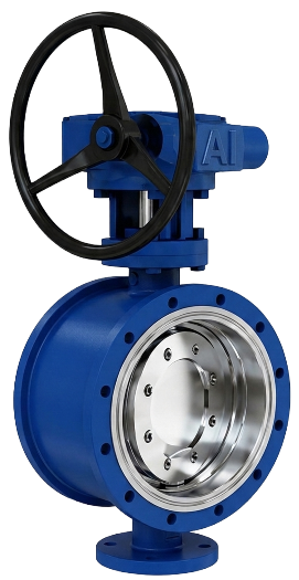 Welded bi-directional triple offset butterfly valve with handwheel gear operator Welded bi-directional triple offset butterfly valve with handwheel gear operator